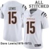 White Embroidered Dave Lewis Cincinnati Bengals #15 Stitched Jersey