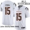 White Embroidered John Stofa Cincinnati Bengals #15 Stitched Jersey