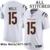 White Embroidered Mike Wells Cincinnati Bengals #15 Stitched Jersey