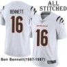 White Embroidered Ben Bennett Cincinnati Bengals #16 Stitched Jersey