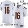 White Embroidered Joe Flacco Cincinnati Bengals #16 Stitched Jersey