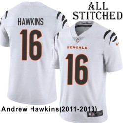 White Embroidered Andrew Hawkins Cincinnati Bengals #16 Stitched Jersey