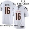 White Embroidered Rob Hertel Cincinnati Bengals #16 Stitched Jersey
