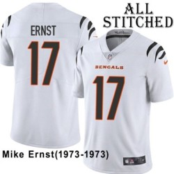 White Embroidered Mike Ernst Cincinnati Bengals #17 Stitched Jersey
