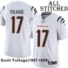 White Embroidered Scott Fulhage Cincinnati Bengals #17 Stitched Jersey