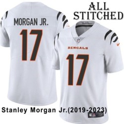 White Embroidered Stanley Morgan Jr. Cincinnati Bengals #17 Stitched Jersey