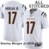 White Embroidered Stanley Morgan Jr. Cincinnati Bengals #17 Stitched Jersey