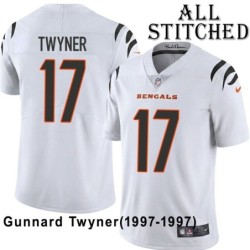 White Embroidered Gunnard Twyner Cincinnati Bengals #17 Stitched Jersey