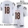 White Embroidered A.J. Green Cincinnati Bengals #18 Stitched Jersey
