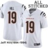 White Embroidered Jeff Hill Cincinnati Bengals #19 Stitched Jersey