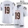 White Embroidered Kyle Larson Cincinnati Bengals #19 Stitched Jersey