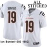 White Embroidered Ian Sunter Cincinnati Bengals #19 Stitched Jersey