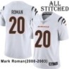 White Embroidered Mark Roman Cincinnati Bengals #20 Stitched Jersey