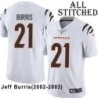 White Embroidered Jeff Burris Cincinnati Bengals #21 Stitched Jersey
