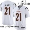 White Embroidered Rico Clark Cincinnati Bengals #21 Stitched Jersey