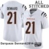 White Embroidered Darqueze Dennard Cincinnati Bengals #21 Stitched Jersey