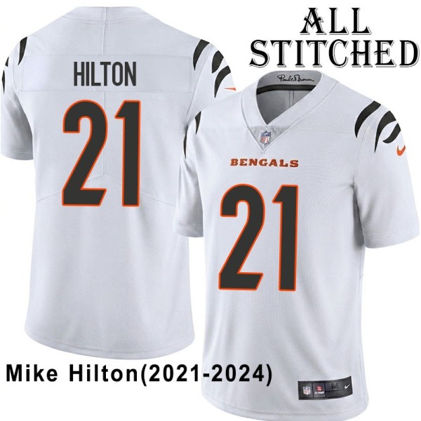 White Embroidered Mike Hilton Cincinnati Bengals #21 Stitched Jersey