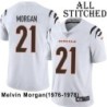 White Embroidered Melvin Morgan Cincinnati Bengals #21 Stitched Jersey