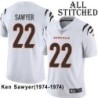 White Embroidered Ken Sawyer Cincinnati Bengals #22 Stitched Jersey