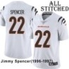 White Embroidered Jimmy Spencer Cincinnati Bengals #22 Stitched Jersey
