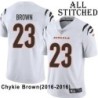 White Embroidered Chykie Brown Cincinnati Bengals #23 Stitched Jersey