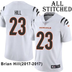 White Embroidered Brian Hill Cincinnati Bengals #23 Stitched Jersey