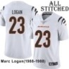 White Embroidered Marc Logan Cincinnati Bengals #23 Stitched Jersey
