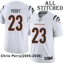 White Embroidered Chris Perry Cincinnati Bengals #23 Stitched Jersey
