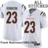 White Embroidered Frank Robinson Cincinnati Bengals #23 Stitched Jersey