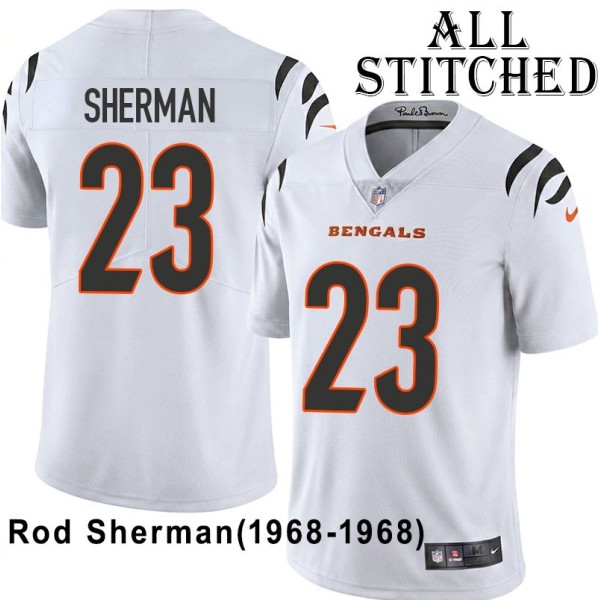 White Embroidered Rod Sherman Cincinnati Bengals #23 Stitched Jersey