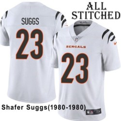 White Embroidered Shafer Suggs Cincinnati Bengals #23 Stitched Jersey