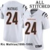 White Embroidered Ric Mathias Cincinnati Bengals #24 Stitched Jersey