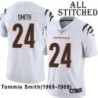 White Embroidered Tommie Smith Cincinnati Bengals #24 Stitched Jersey