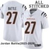 White Embroidered Jordan Battle Cincinnati Bengals #27 Stitched Jersey