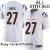 White Embroidered Ricky Davis Cincinnati Bengals #27 Stitched Jersey