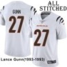 White Embroidered Lance Gunn Cincinnati Bengals #27 Stitched Jersey
