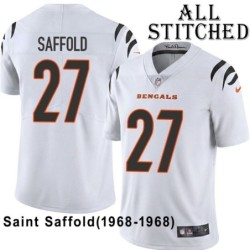 White Embroidered Saint Saffold Cincinnati Bengals #27 Stitched Jersey