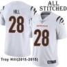 White Embroidered Troy Hill Cincinnati Bengals #28 Stitched Jersey