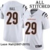 White Embroidered Leon Hall Cincinnati Bengals #29 Stitched Jersey