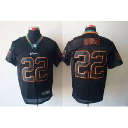 [NEW,Lights-Out]Reggie Bush Football Jersey -Miami #22 Black Jersey