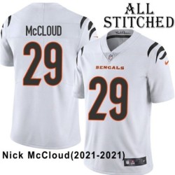 White Embroidered Nick McCloud Cincinnati Bengals #29 Stitched Jersey
