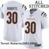 White Embroidered Terrell Roberts Cincinnati Bengals #30 Stitched Jersey