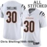 White Embroidered Chris Shelling Cincinnati Bengals #30 Stitched Jersey