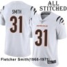 White Embroidered Fletcher Smith Cincinnati Bengals #31 Stitched Jersey