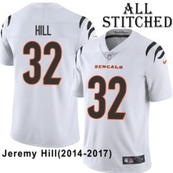 White Embroidered Jeremy Hill Cincinnati Bengals #32 Stitched Jersey