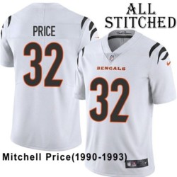 White Embroidered Mitchell Price Cincinnati Bengals #32 Stitched Jersey