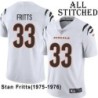 White Embroidered Stan Fritts Cincinnati Bengals #33 Stitched Jersey
