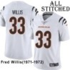 White Embroidered Fred Willis Cincinnati Bengals #33 Stitched Jersey