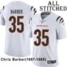 White Embroidered Chris Barber Cincinnati Bengals #35 Stitched Jersey