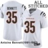 White Embroidered Antoine Bennett Cincinnati Bengals #35 Stitched Jersey